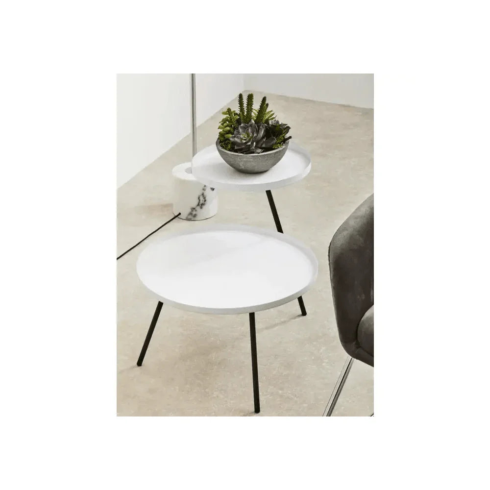 Orion Two Shelf White & Black Side Table