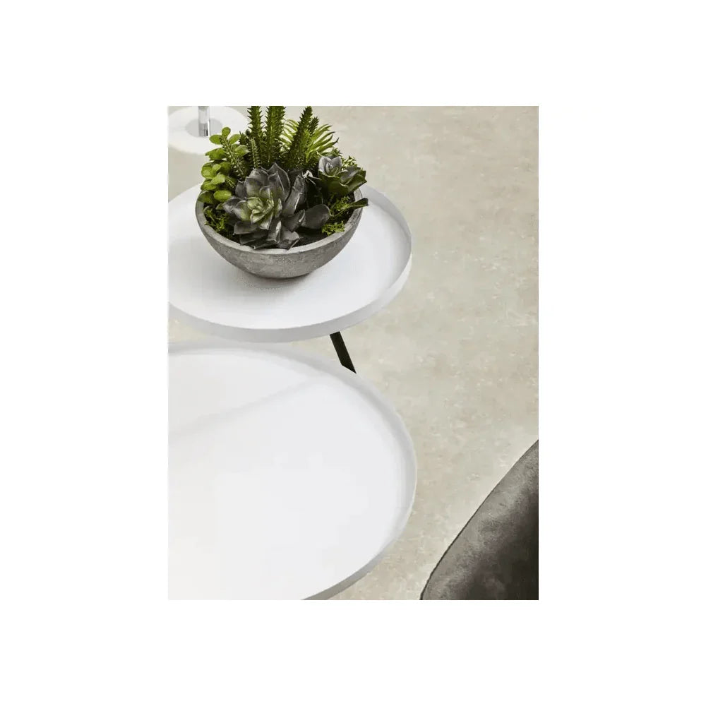 Orion Two Shelf White & Black Side Table