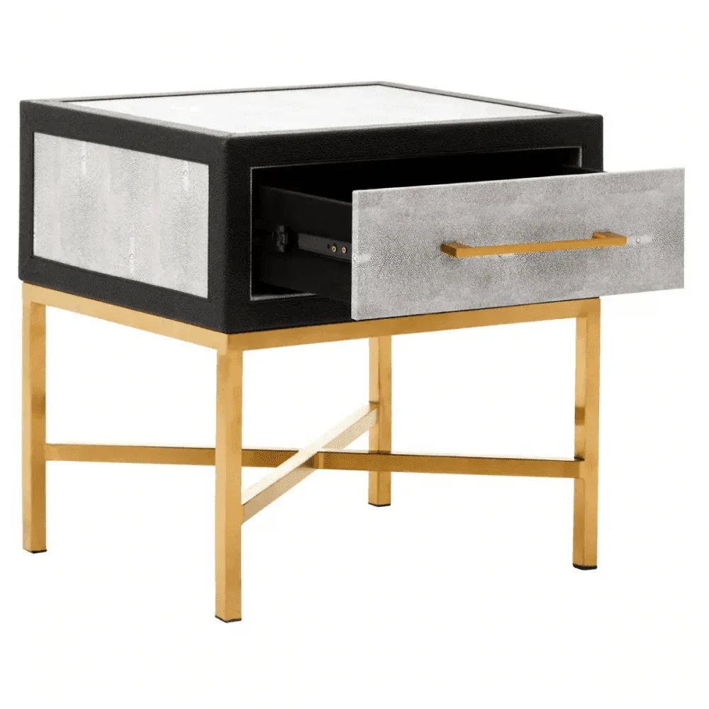 Cadence Grey Shagreen Side Table