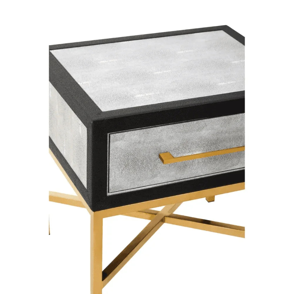Cadence Grey Shagreen Side Table