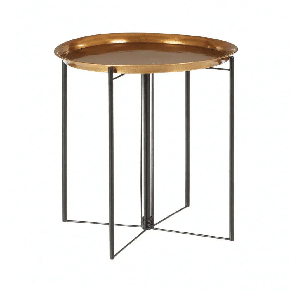 Calista Large Brass And Black Finish Side Table