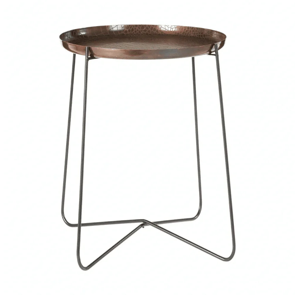 Calista Large Copper And Black Side Table