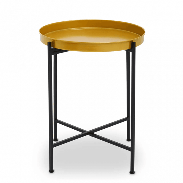 Calista Small Brass And Black Finish Side Table