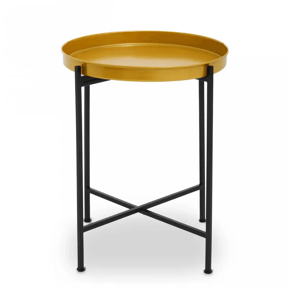 Calista Small Brass And Black Finish Side Table
