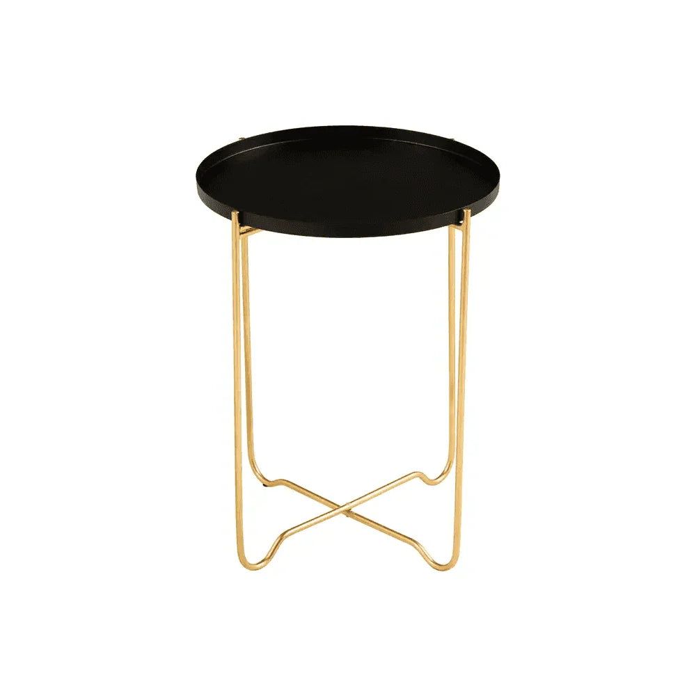 Titan Black Finish Round Top Side Table