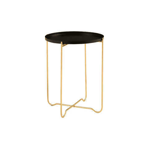 Titan Black Finish Round Top Side Table