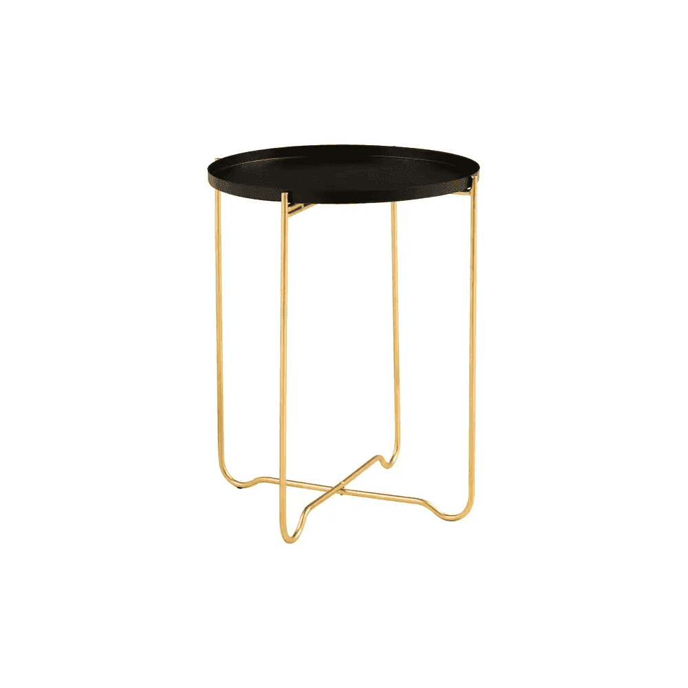 Titan Black Finish Round Top Side Table