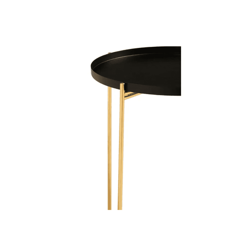 Titan Black Finish Round Top Side Table