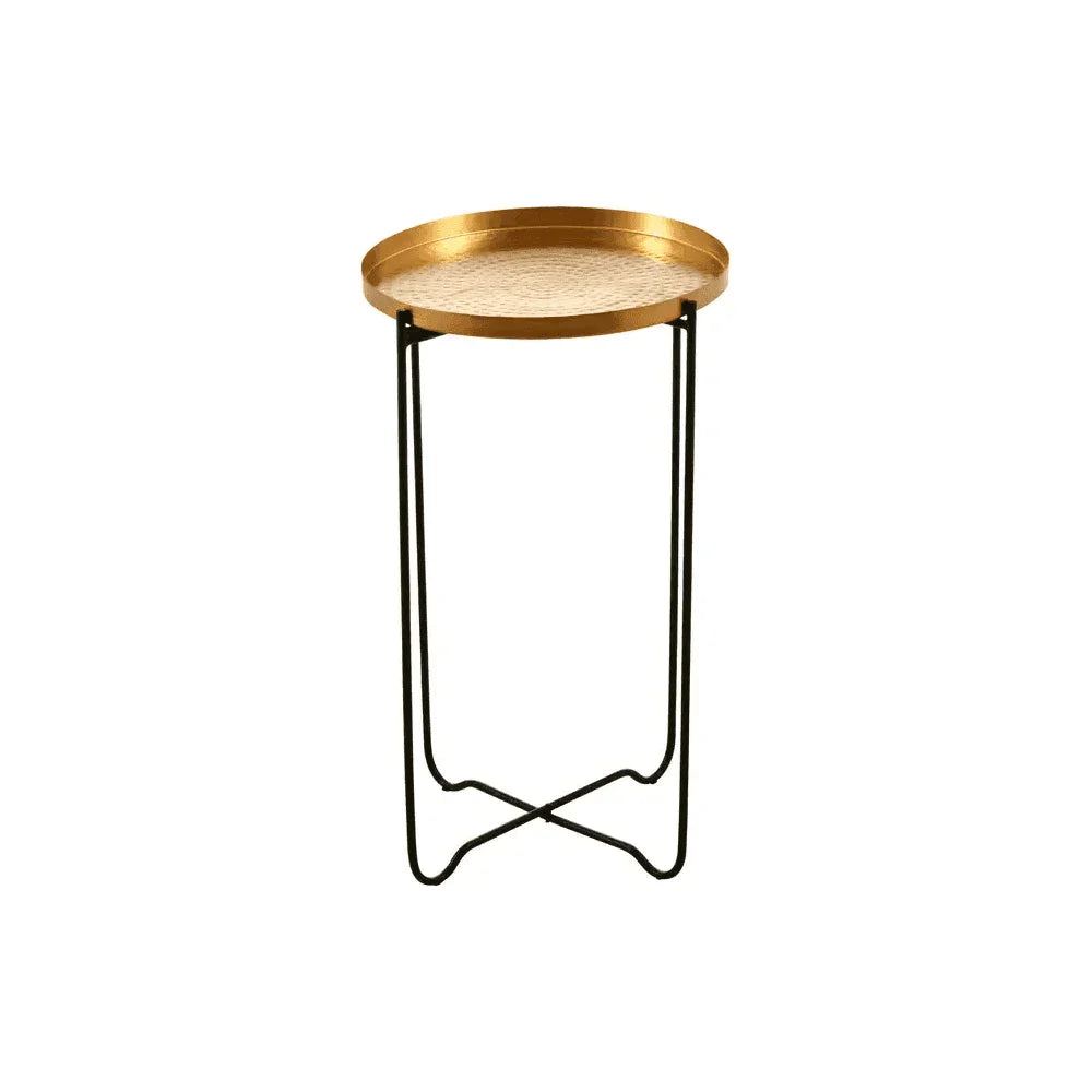 Titan Gold Finish Round Top Side Table