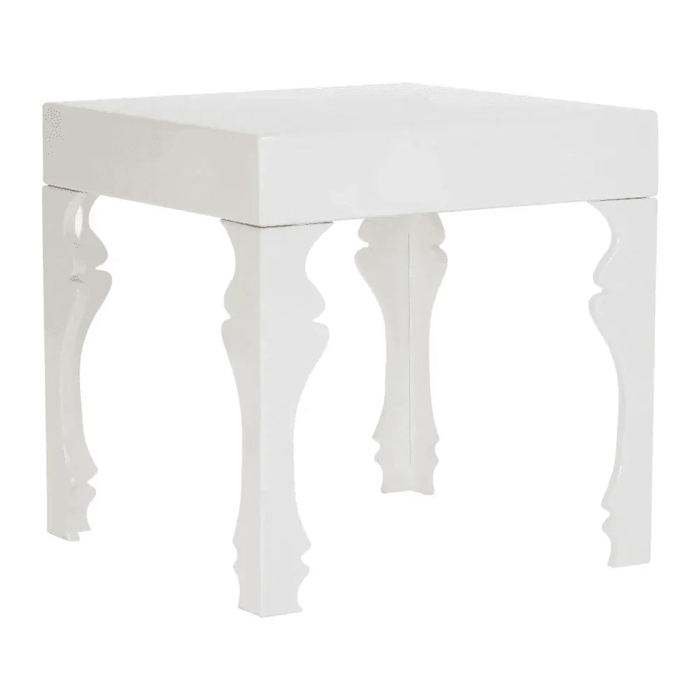 Winston White High Gloss Side Table
