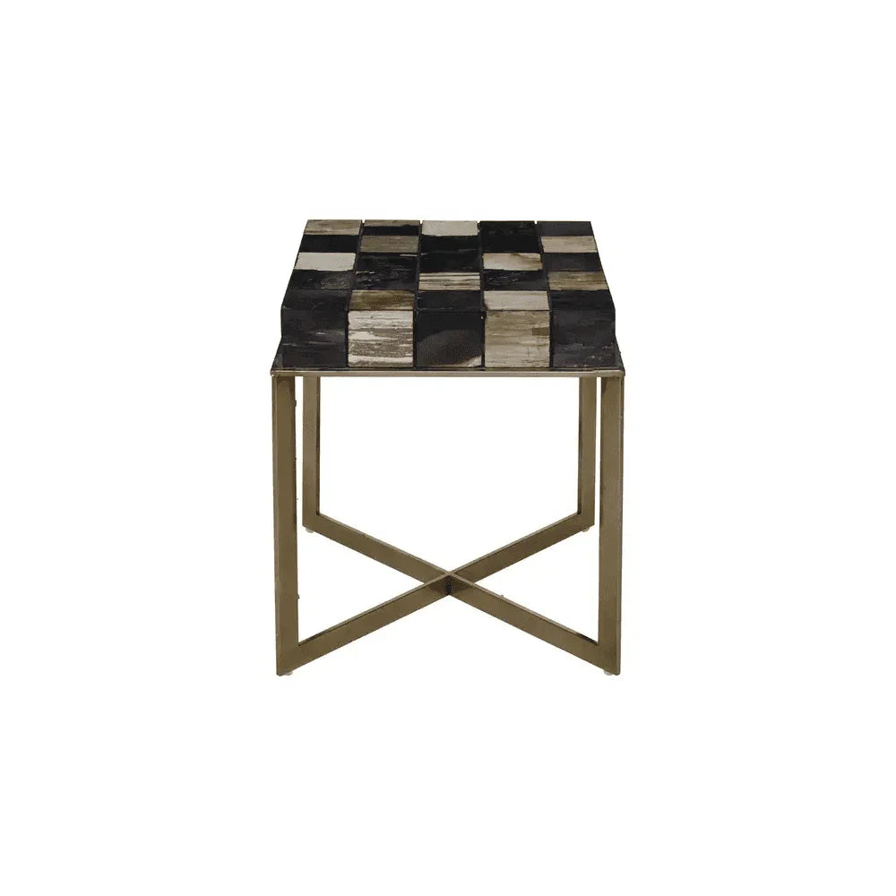 Sterling Side Table With Brass Finish