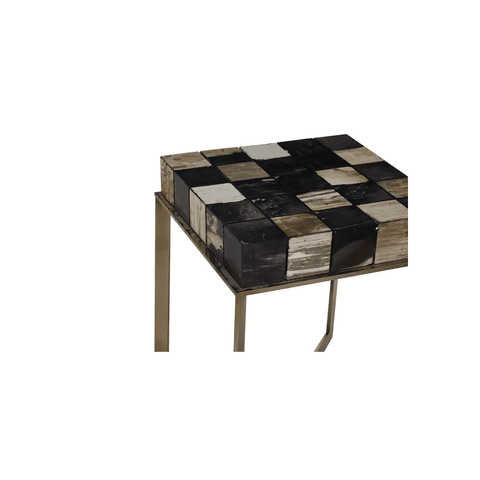 Sterling Side Table With Brass Finish