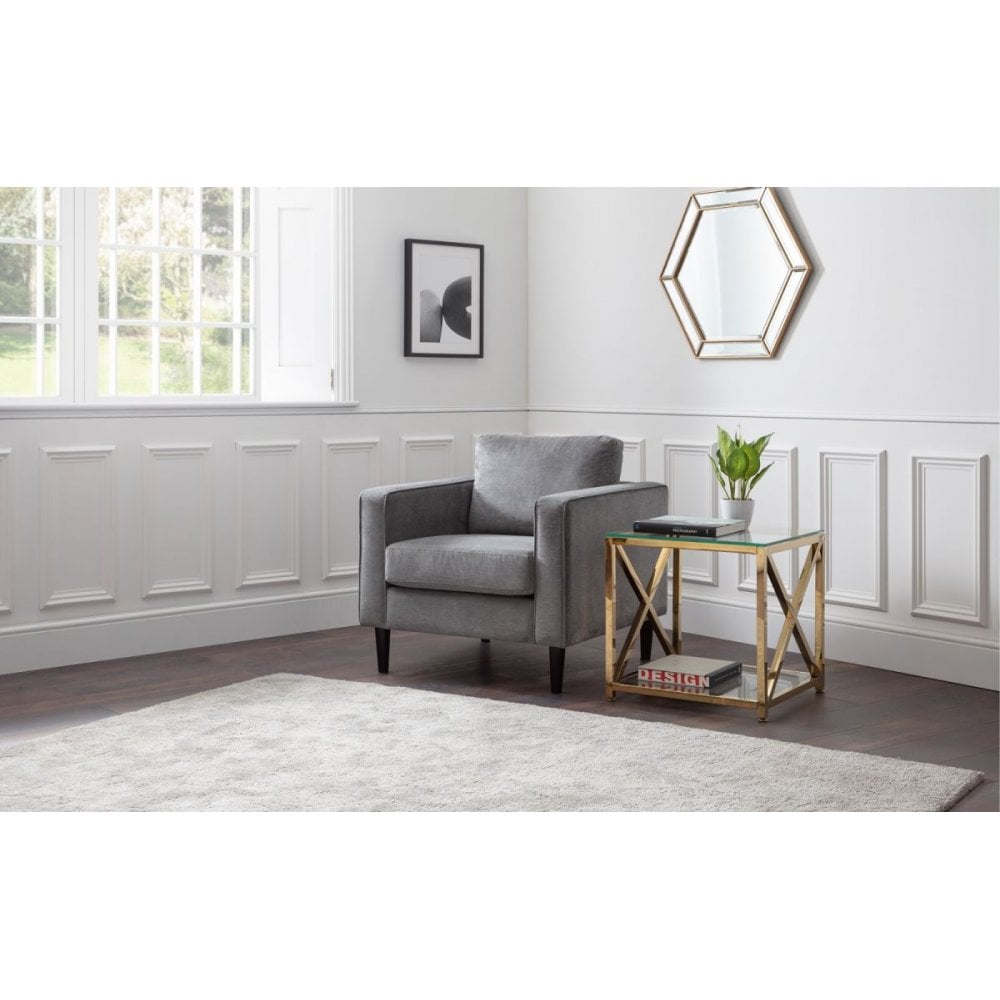 Hayward Chair - Grey Chenille Fabric