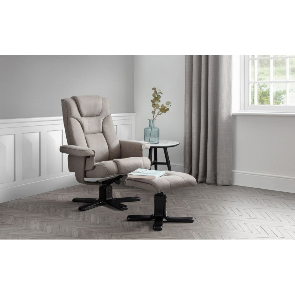 Malmo Swivel Recliner & Stool - Grey