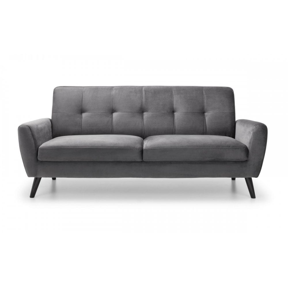 Monza 3 Seater Compact Retro Sofa - Grey