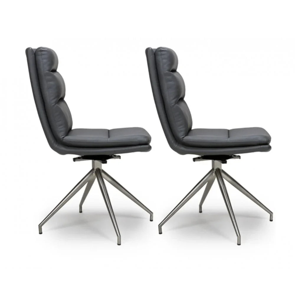 Nobo Swivel Chair Brushed Steel Grey (sold in 2's)