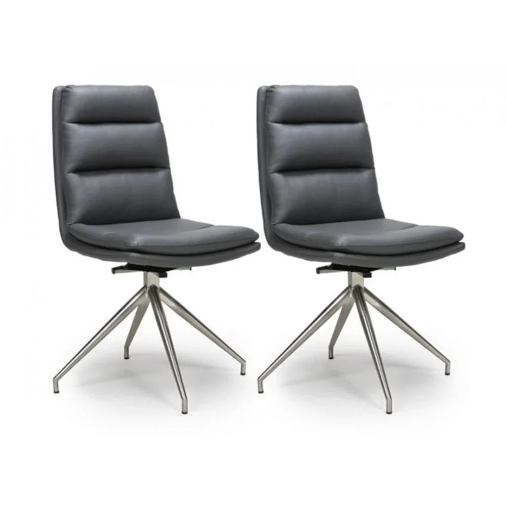 Nobo Swivel Chair Brushed Steel Grey (sold in 2's)