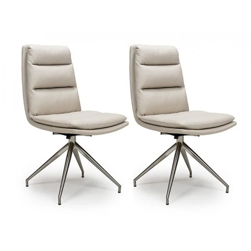 Nobo Swivel Chair Brushed Steel Taupe(sold in 2's)