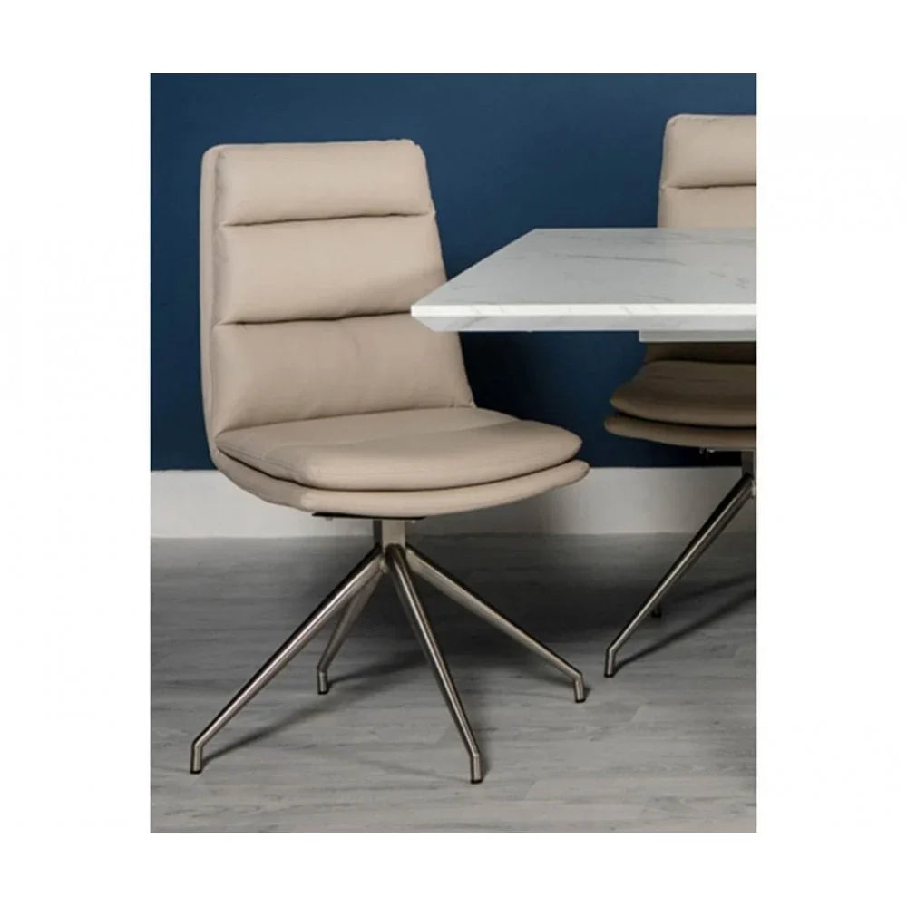 Nobo Swivel Chair Brushed Steel Taupe(sold in 2's)
