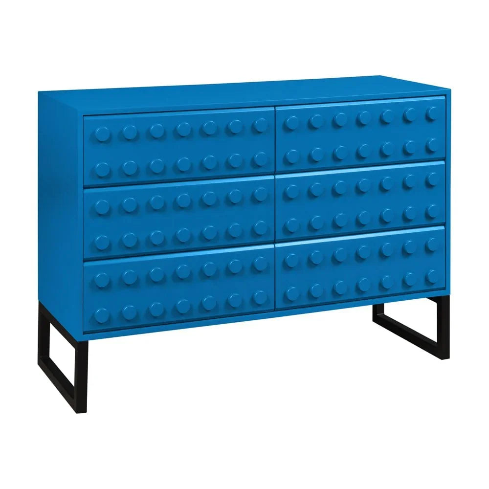 Blox 6 Drawer Wide Chest - Blue