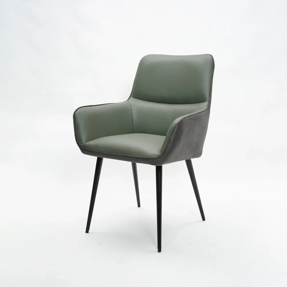 Rebecca Dining Chair Basil Green leather