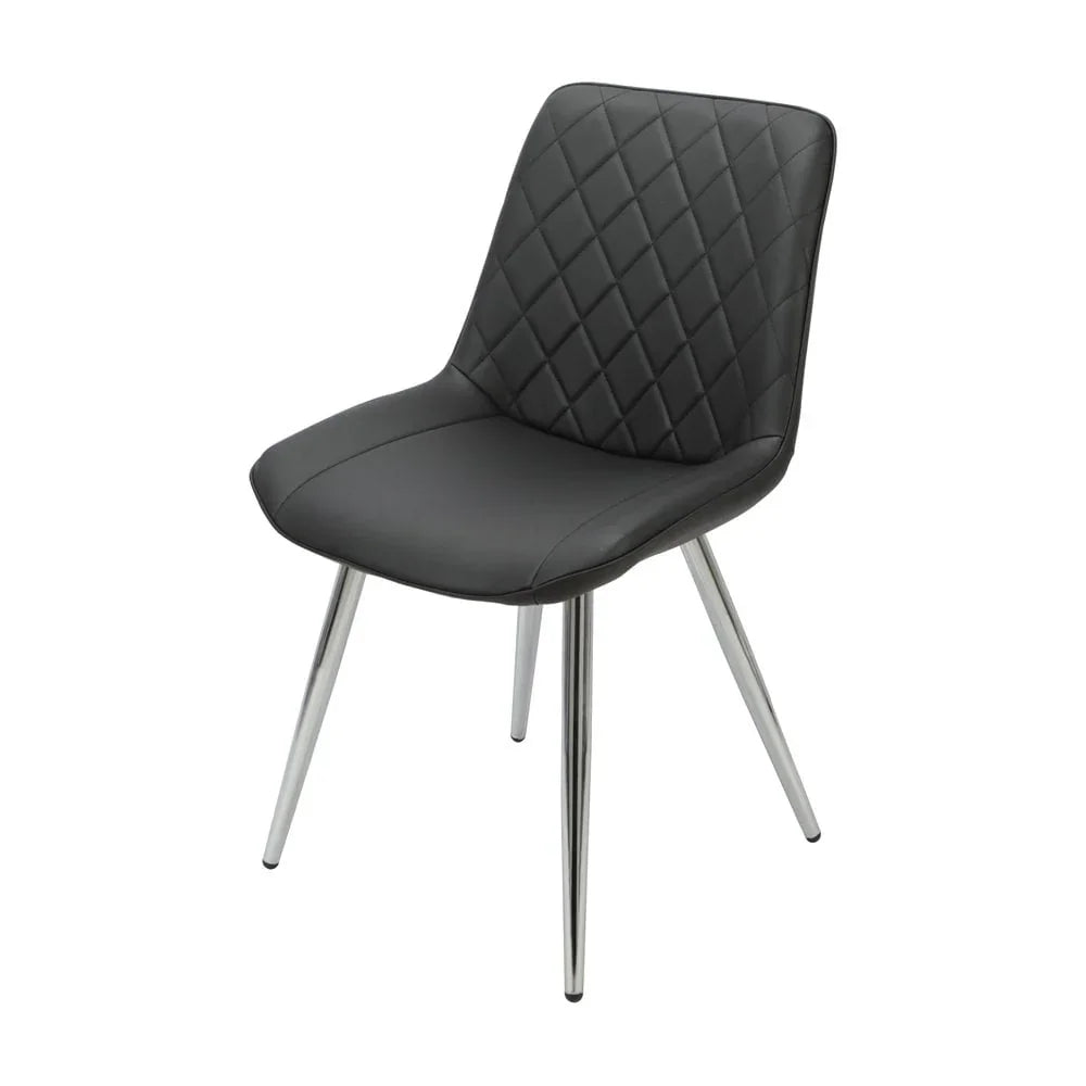 Silvia Dining Chair Black - Chrome Legs