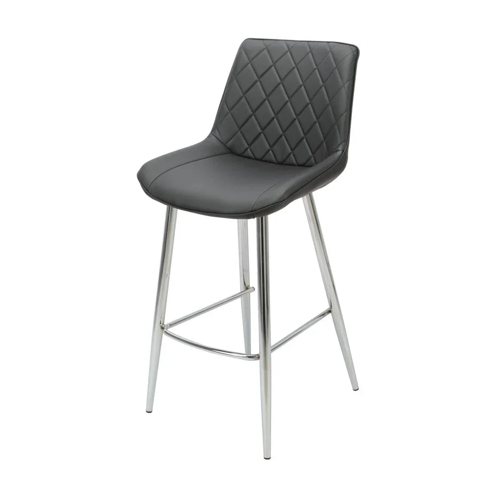 Silvia Bar Stool Black - Chrome Legs Seat Height 720mm