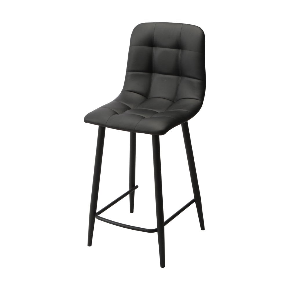 Fredrik Black Bar Stool PU Seat Height 650mm