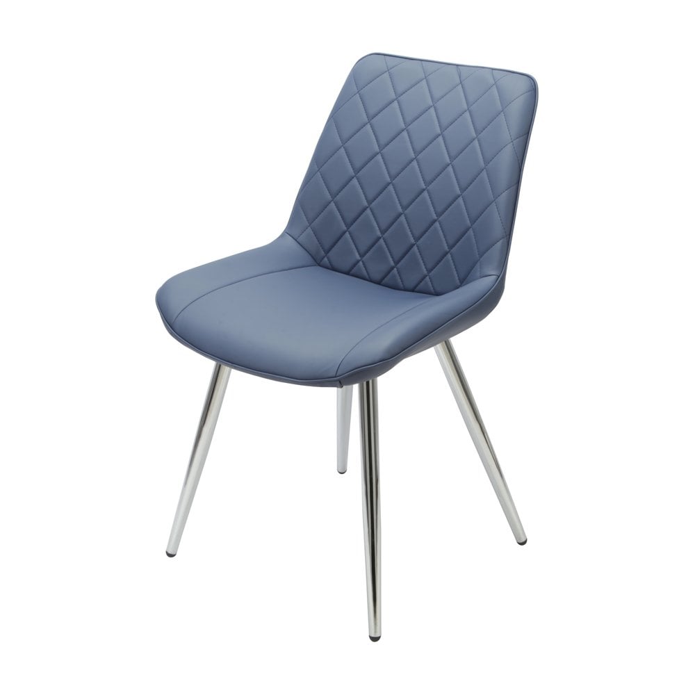Silvia Dining Chair Blue - Chrome Legs