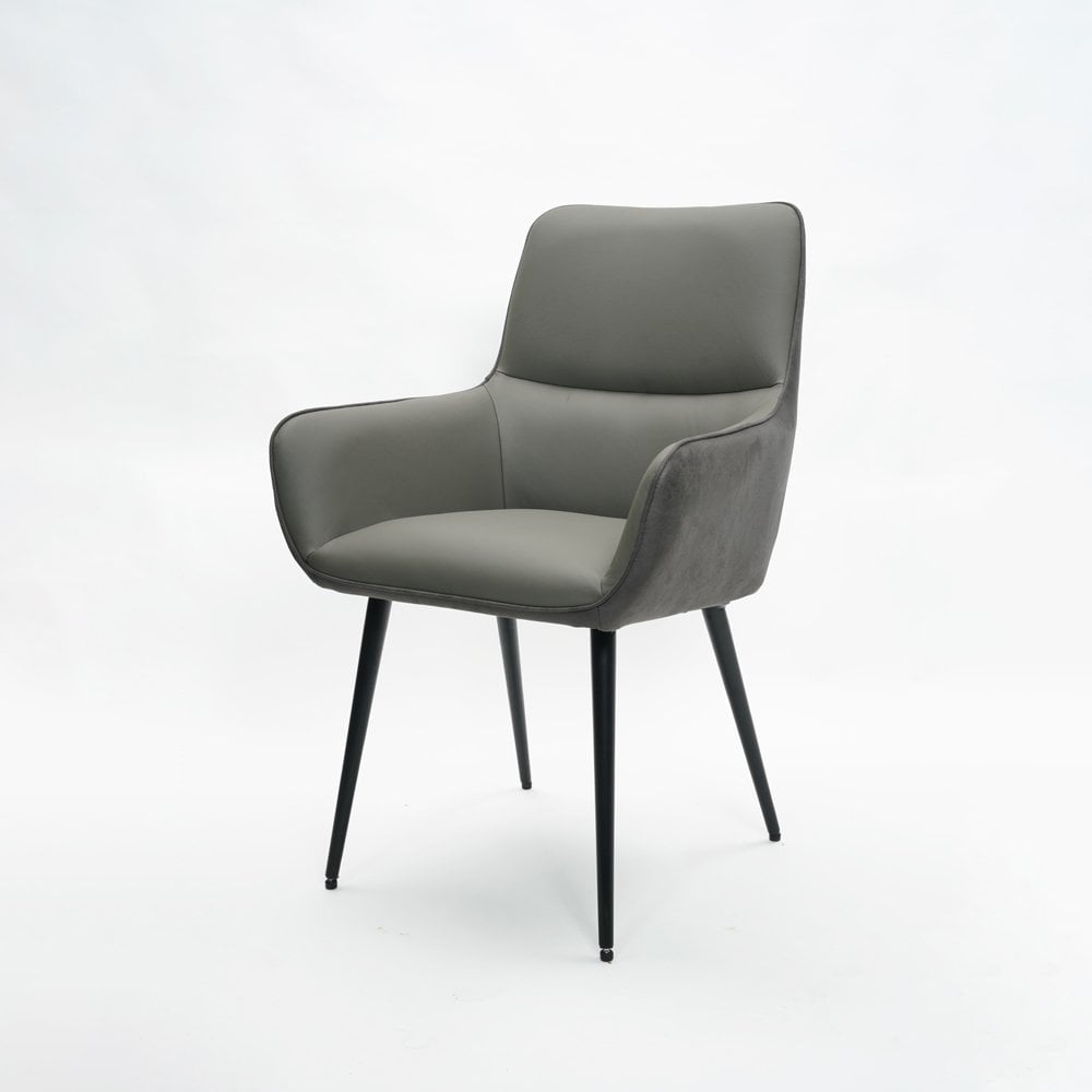 Rebecca Dining Chair Grey Leather