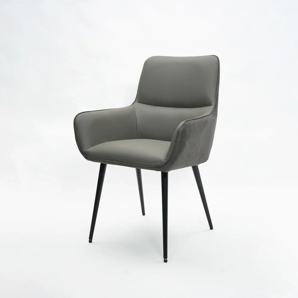 Rebecca Dining Chair Grey Leather