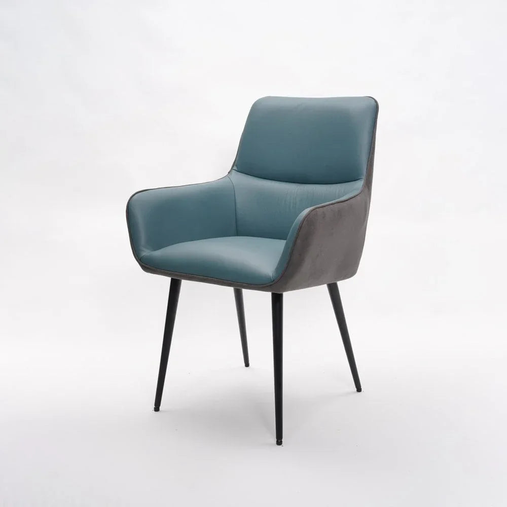 Rebecca Dining Chair Lagoon Blue Leather