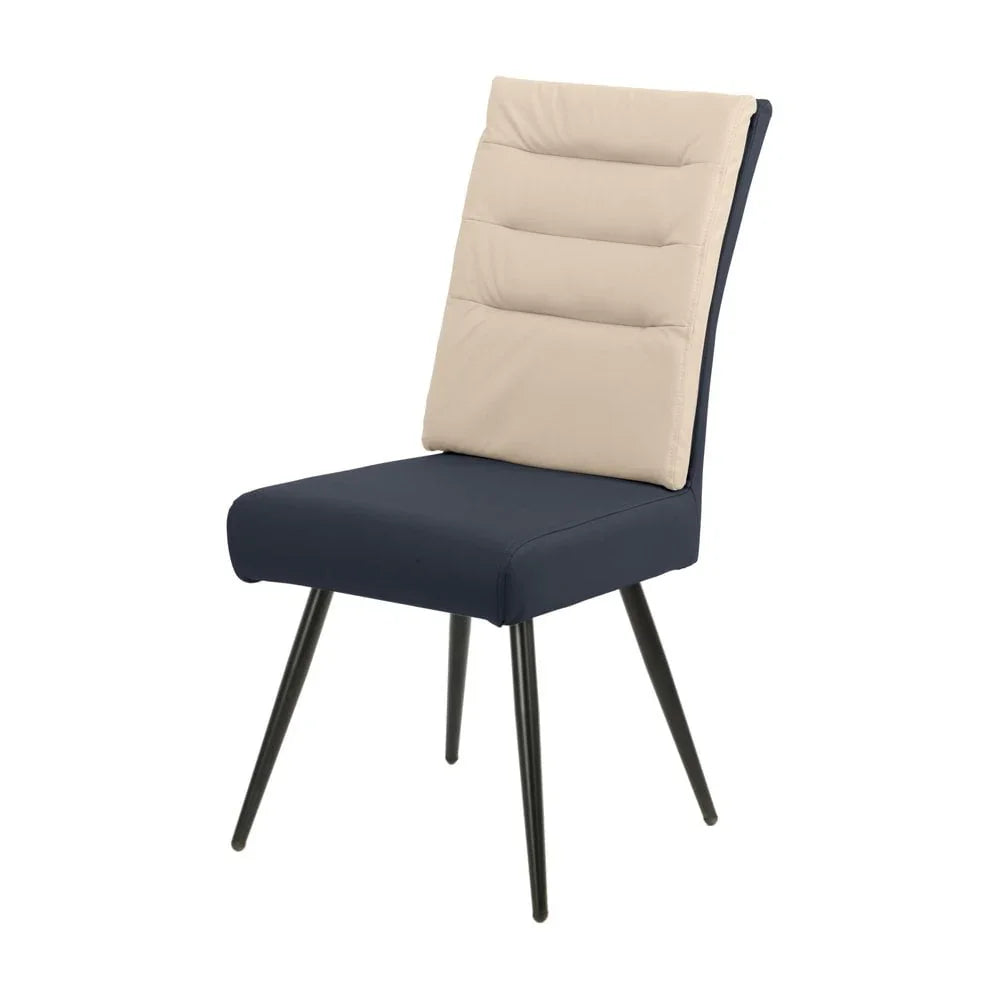 Viv Dining Chair Midnight Blue with Taupe Padding
