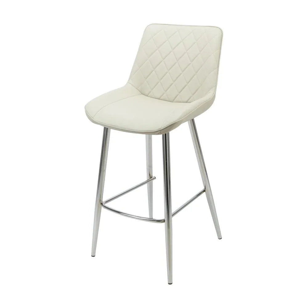Silvia Bar Stool Taupe - Chrome Legs Seat Height 720mm