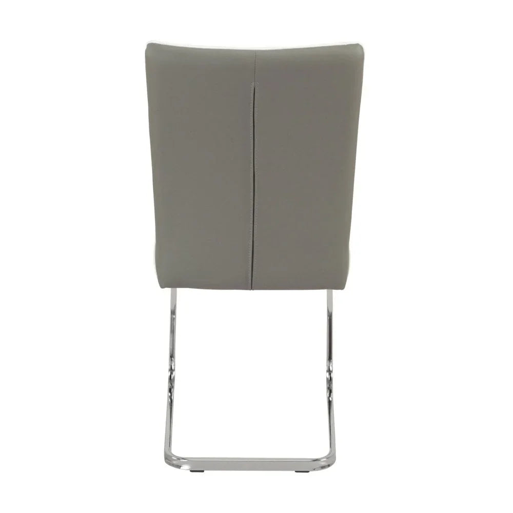 Bamberg Grey Dining Chair - White piping