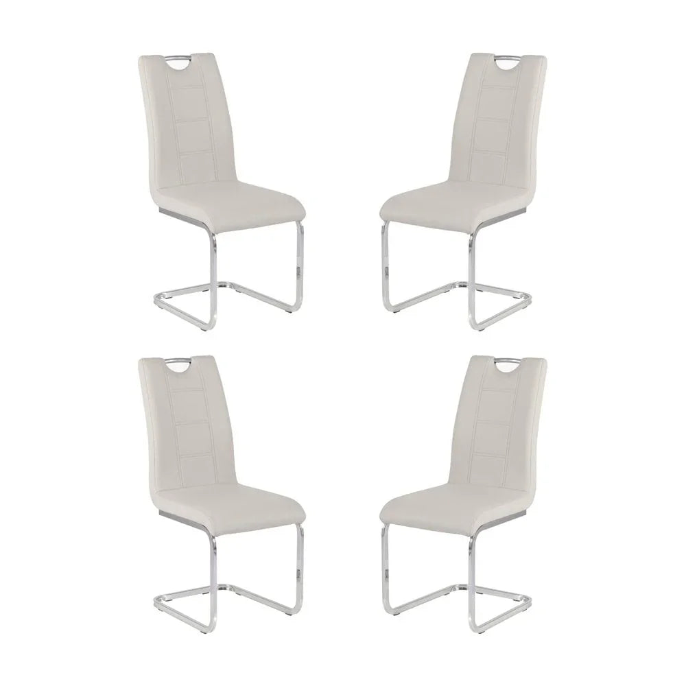Rimini Dining Chairs Dark Grey PU Seat