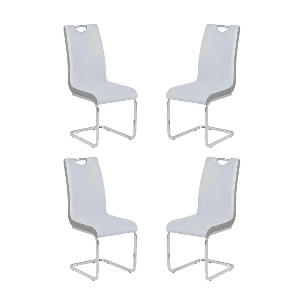 Rimini Dining Chairs Dark Grey PU Seat