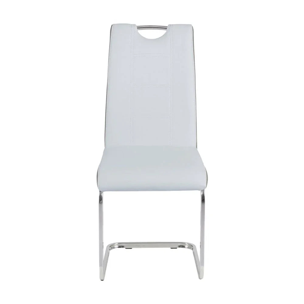 Rimini Dining Chairs Dark Grey PU Seat