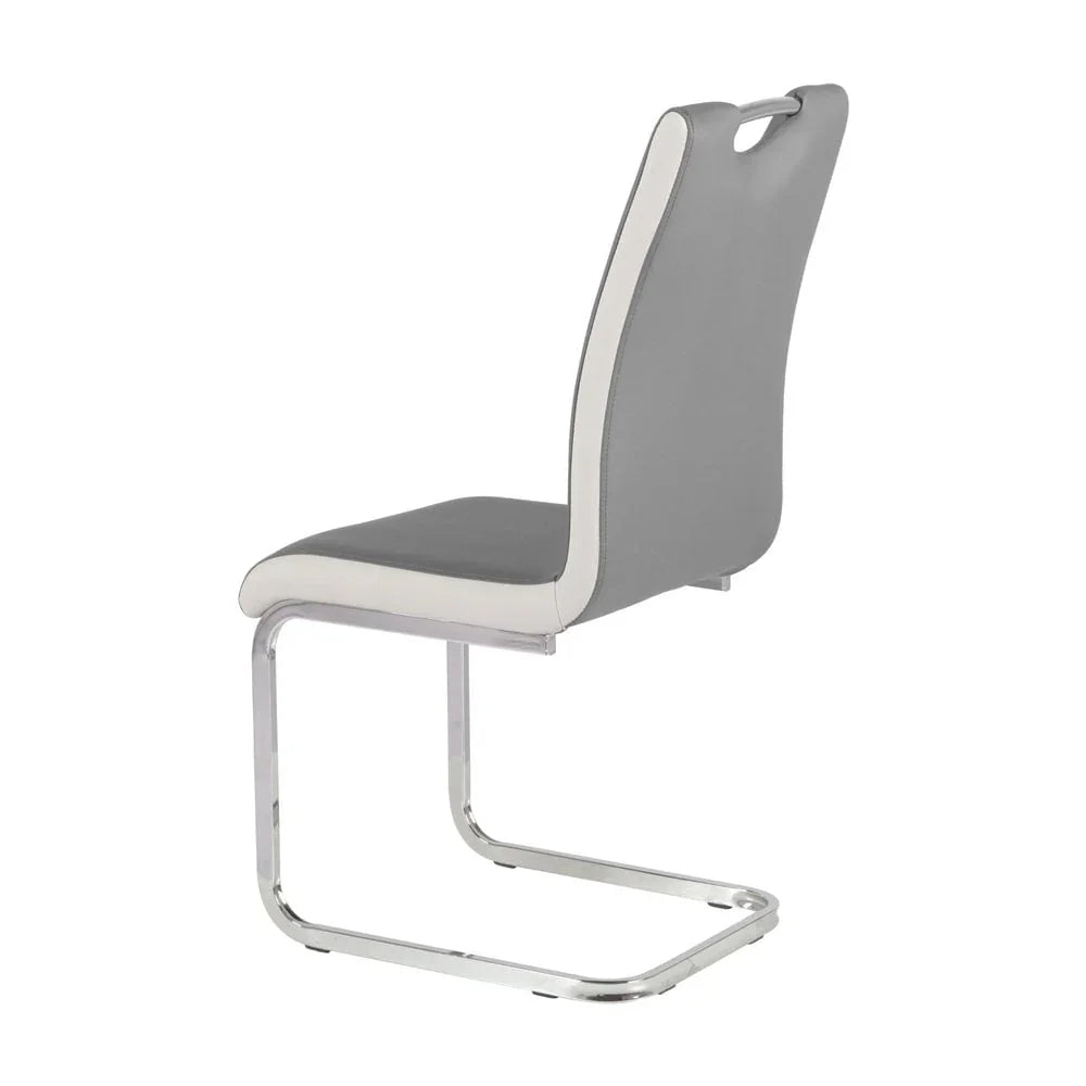 Rimini Dining Chairs Dark Grey PU Seat