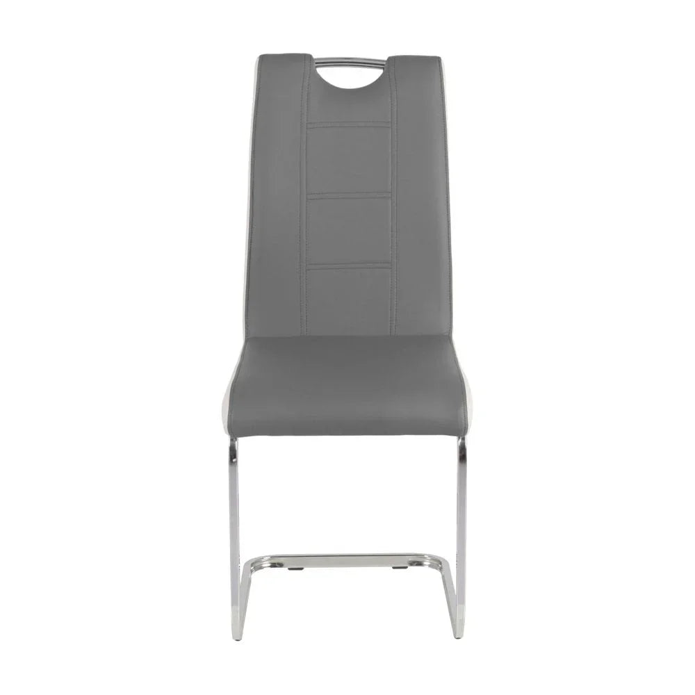 Rimini Dining Chairs Dark Grey PU Seat