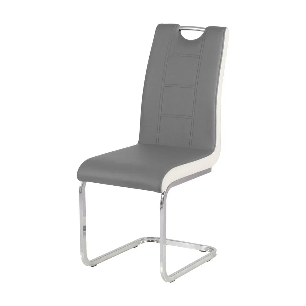 Rimini Dining Chairs Dark Grey PU Seat