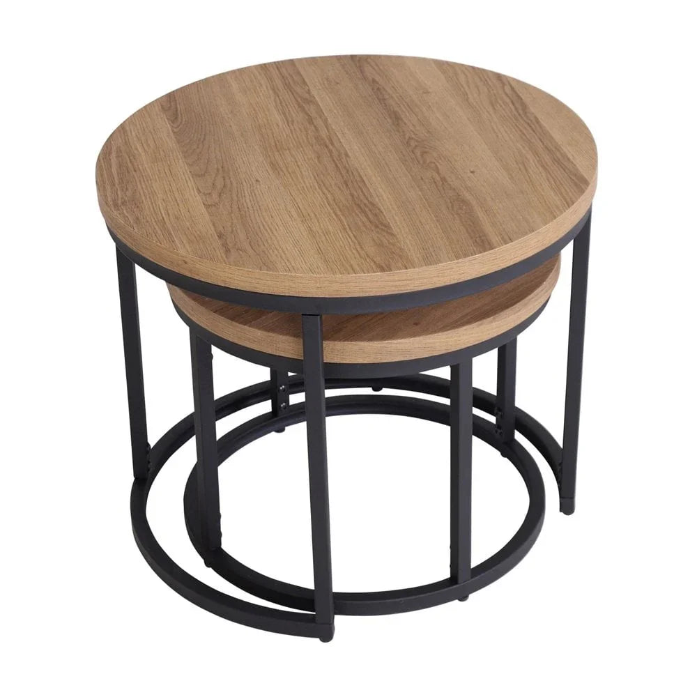 Munich Round Nest of Tables - Oak