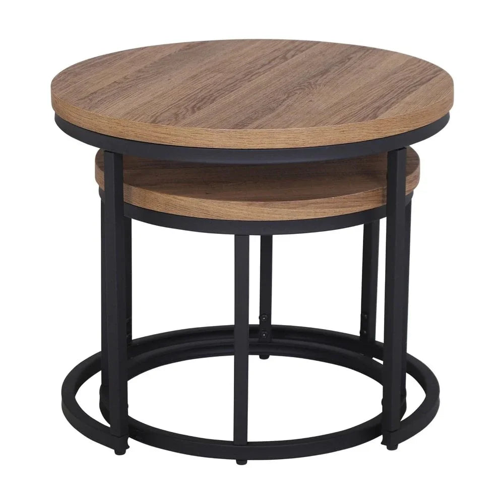 Munich Round Nest of Tables - Oak