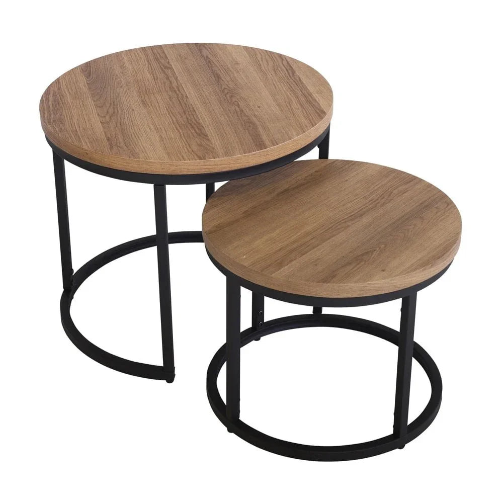 Munich Round Nest of Tables - Oak