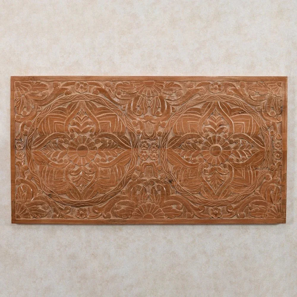 Artwork Mango Wood Bedframe Headboard