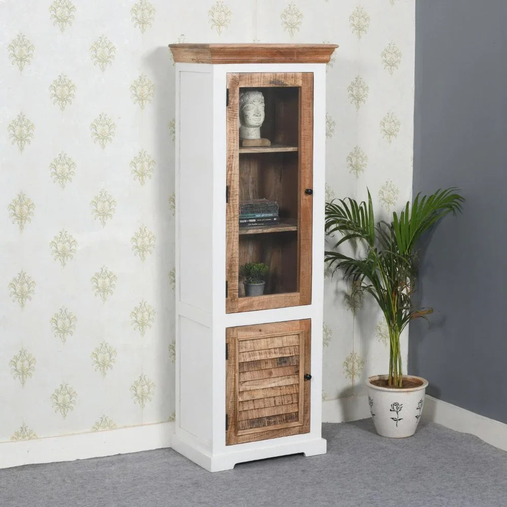 Alfie Wood Bookcase/Display Cabinet - 3 Shelves & 1 Door