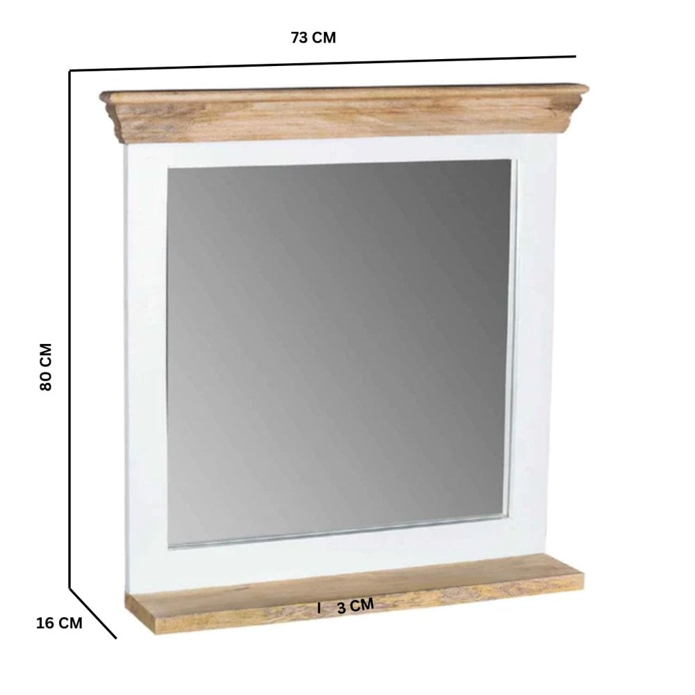 Alfie Mirror Frame With Shelf Solid Mango Wood