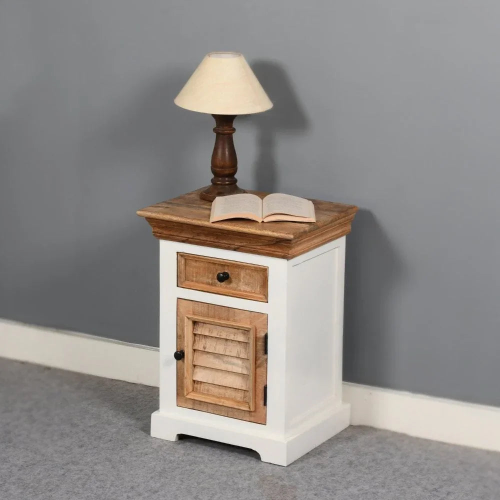 Alfie Solid Mango Wood Bedside Cabinet 1 Drawer + 1 Door