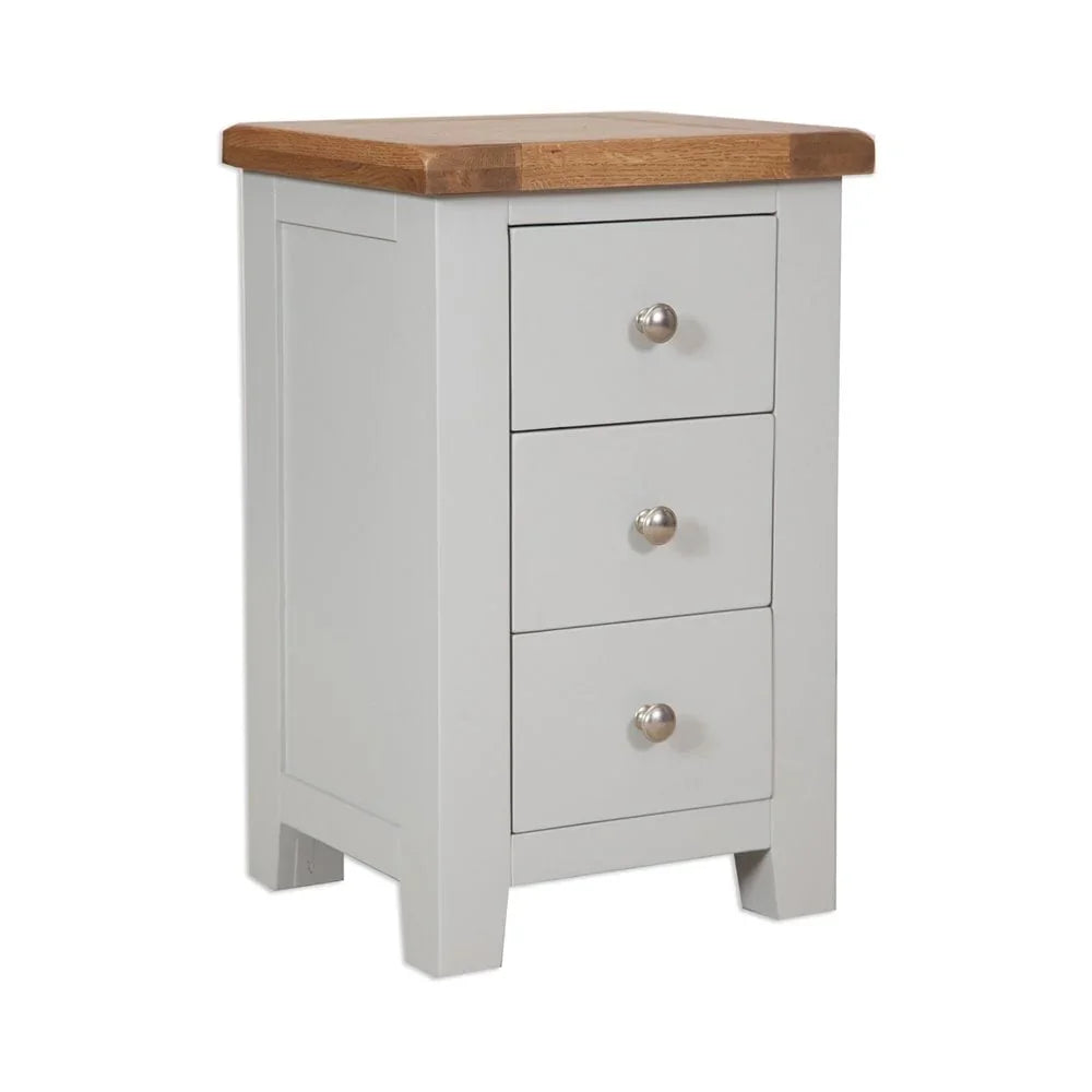 Melbourne French Grey Bedroom 3 Drawer Bedside Cabinet