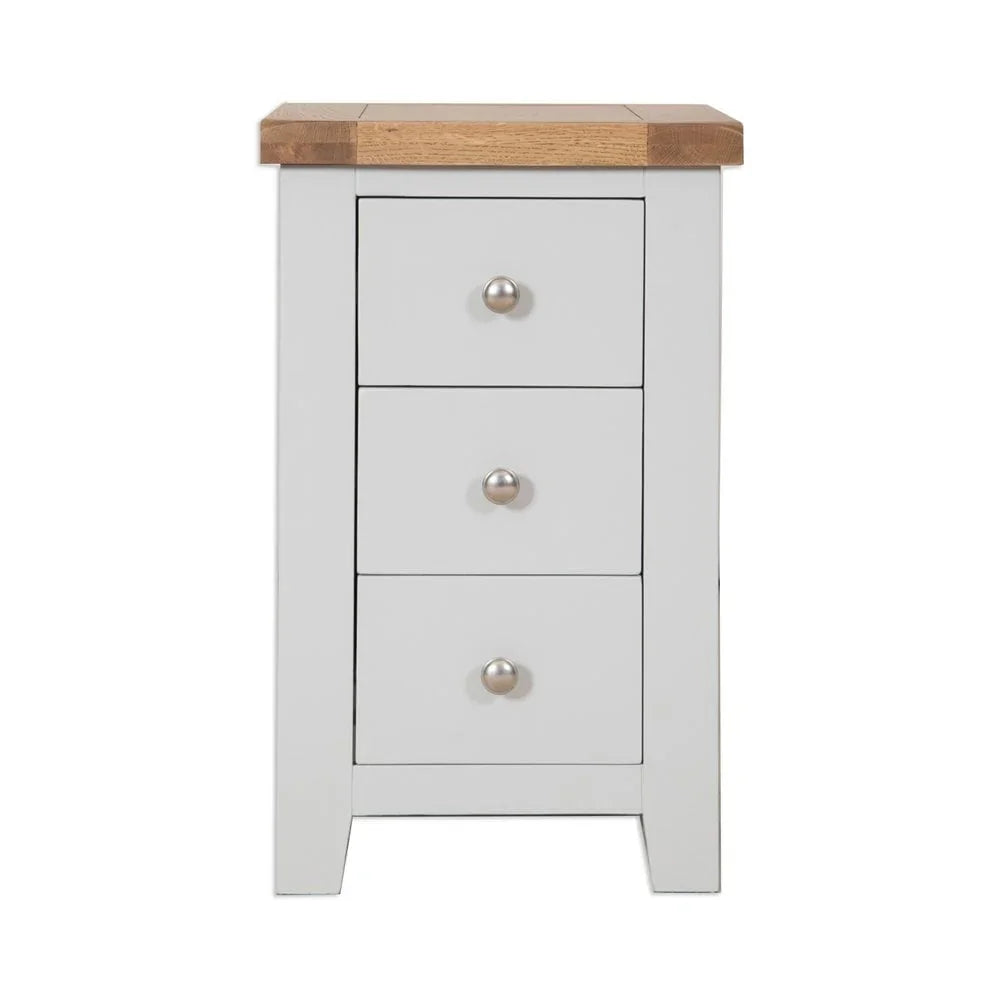 Melbourne French Grey Bedroom 3 Drawer Bedside Cabinet